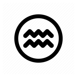 Aquarius logo, black icon version, on a transparent background
