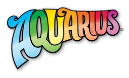Aquarius logo, horizontal version, on a transparent background