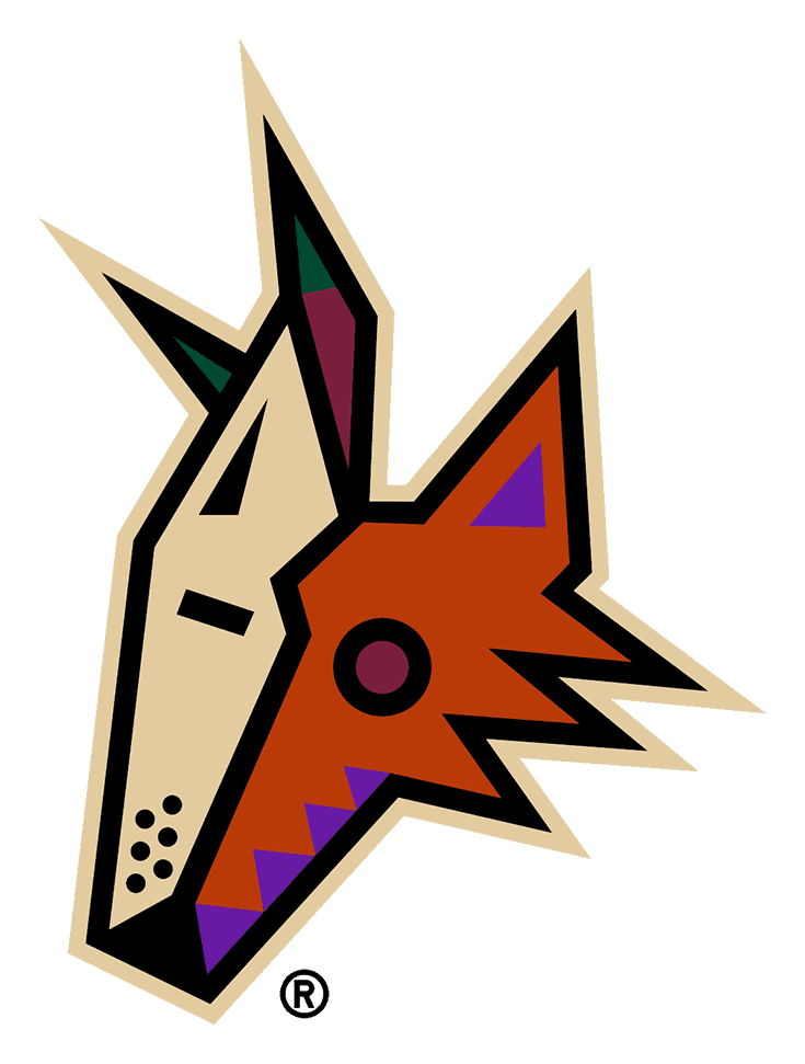 Arizona Coyotes logo on a transparent background
