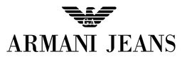Armani Jeans logo, black wordmark version, on a transparent background