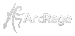 Artrage logo, white version, on a transparent background