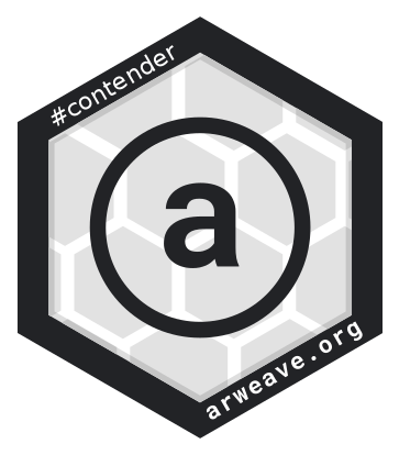Arweave logo, monochrome icon version, on a transparent background