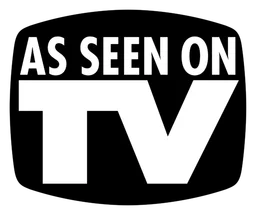 As Seen on TV logo, monochrome icon version, on a transparent background
