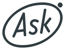 Ask logo, black version, on a transparent background