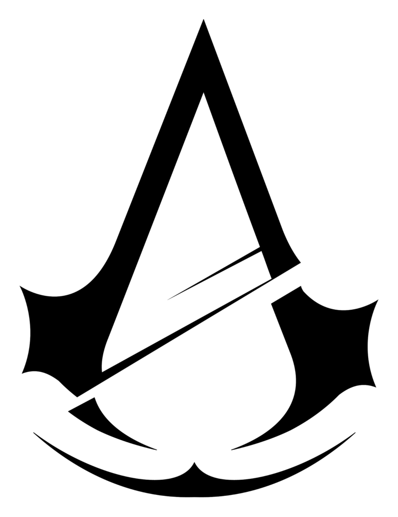 Assassins Creed logo, black version, on a transparent background