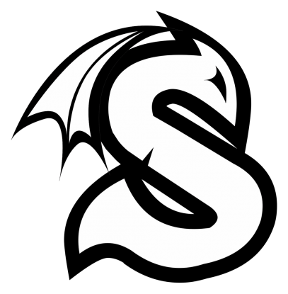 At and S logo, monochrome icon version, on a transparent background