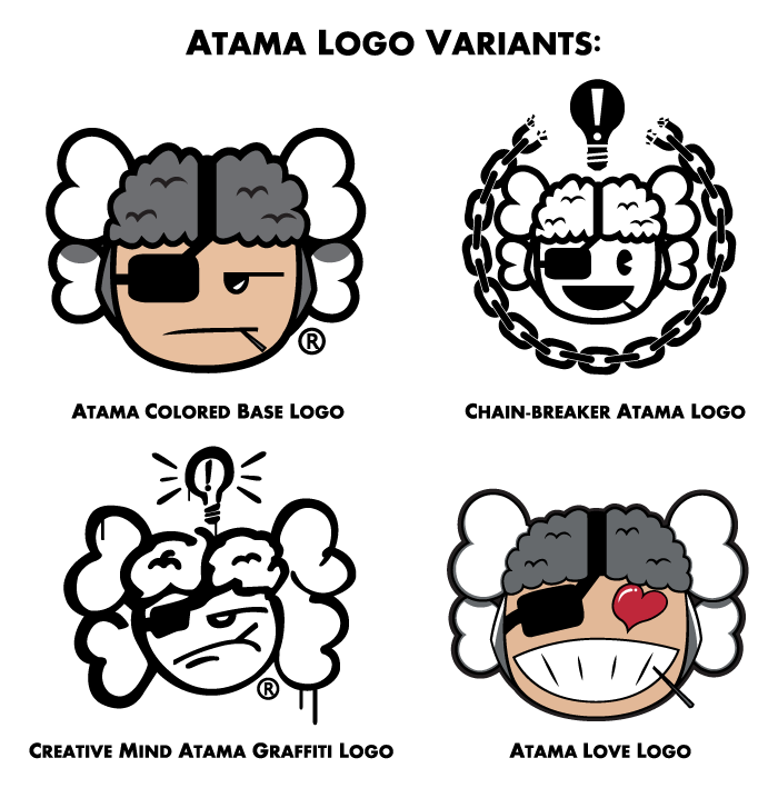 Atama logo, black icon version, on a transparent background