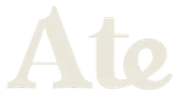 Ate logo, white version, on a transparent background