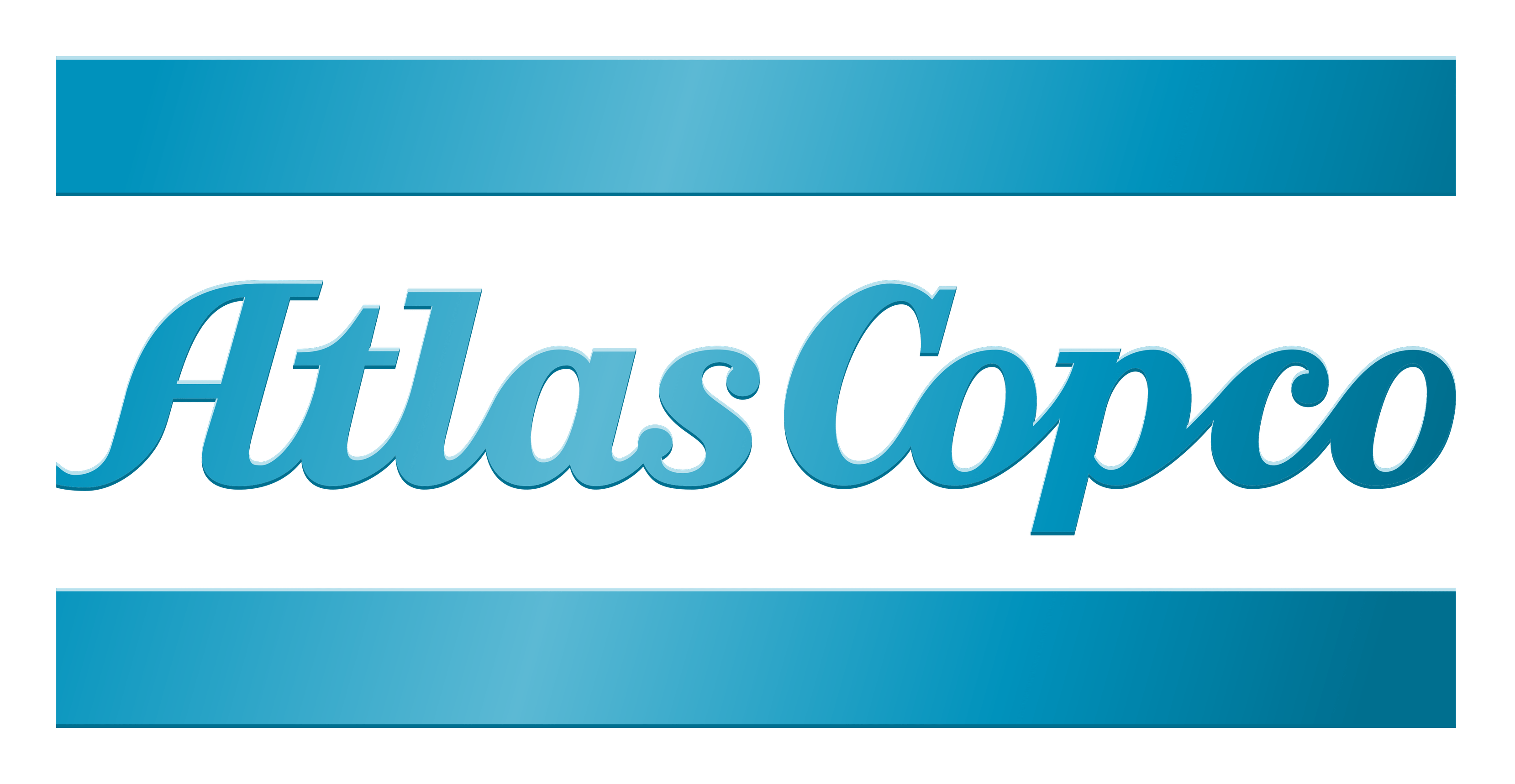Atlas Copco logo on a transparent background