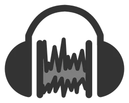 Audacity logo, black version, on a transparent background