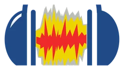 Audacity logo, horizontal version, on a transparent background