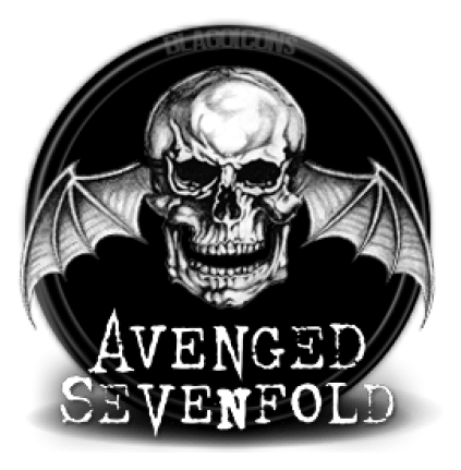 Avenged Sevenfold logo, black icon version, on a transparent background