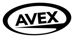 Avex logo, black version, on a transparent background