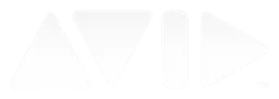 Avid logo, white wordmark version, on a transparent background