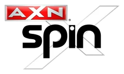 Logo da Axn, versão horizontal, em fundo transparente