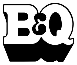 B and Q logo, monochrome icon version, on a transparent background