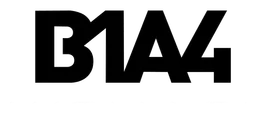B1a4 logo, black wordmark version, on a transparent background
