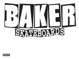Baker Skateboards logo, monochrome version, on a transparent background