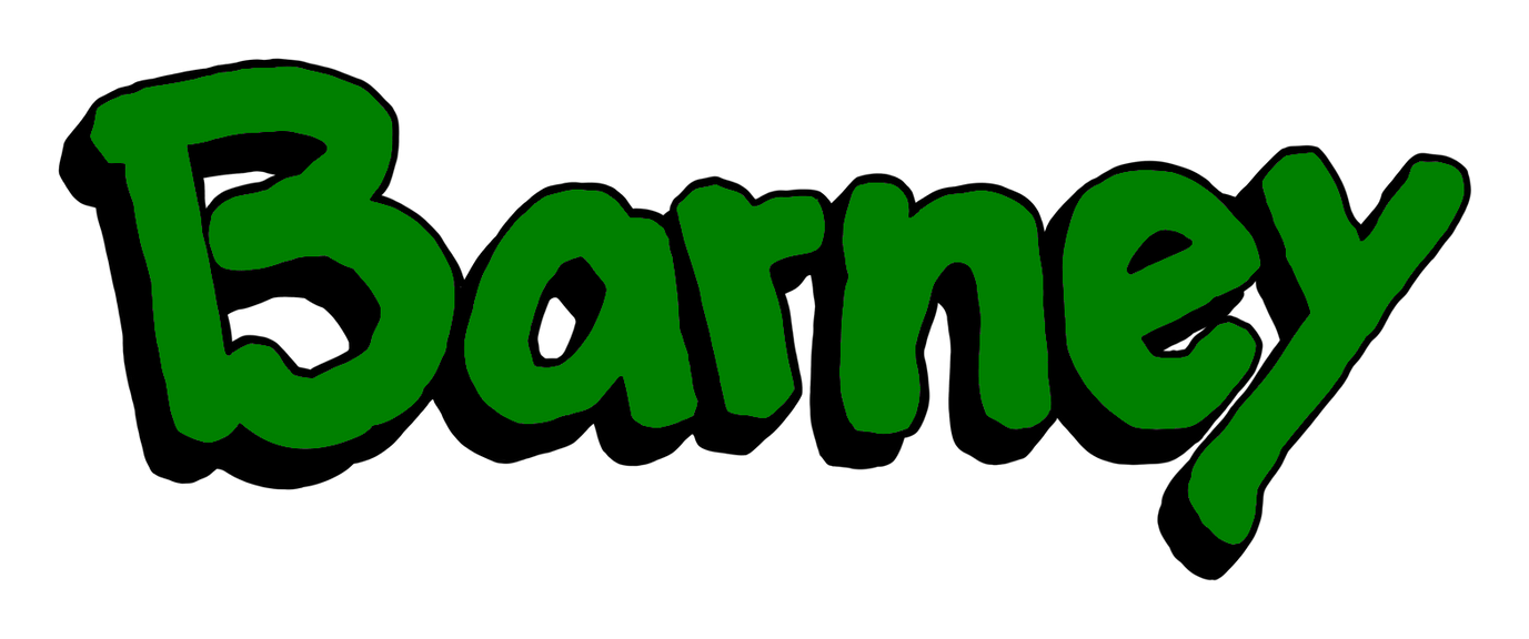 Barney logo on a transparent background
