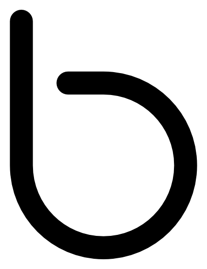 Bebo Logo, Variante schwarz, auf transparentem Hintergrund