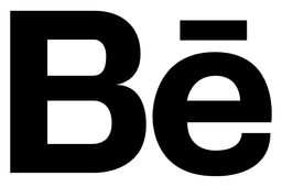 Behance logo, black version, on a transparent background