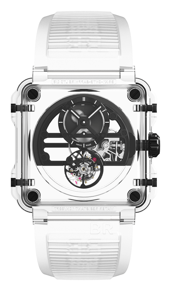 Bell and Ross logo, monochrome version, on a transparent background
