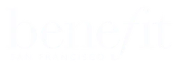 Benefit logo, white wordmark version, on a transparent background