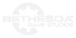 Bethesda logo, white version, on a transparent background