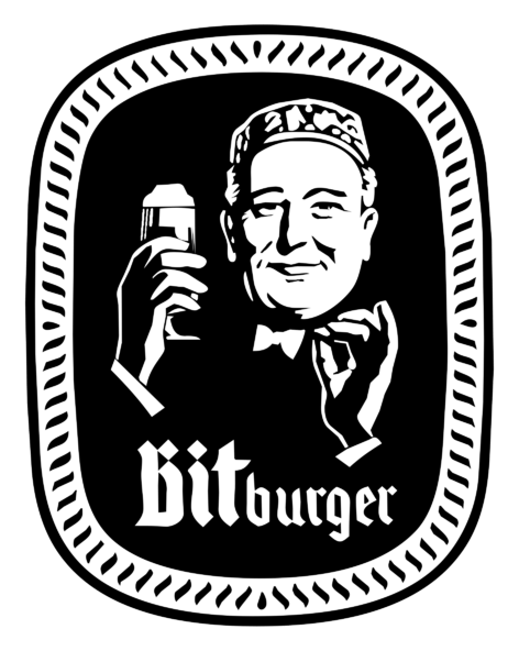 Bitburger logo, monochrome icon version, on a transparent background