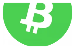 Logo da Bitcoin Cash, versão horizontal, em fundo transparente
