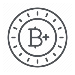Bitcoin Plus logo, black icon version, on a transparent background