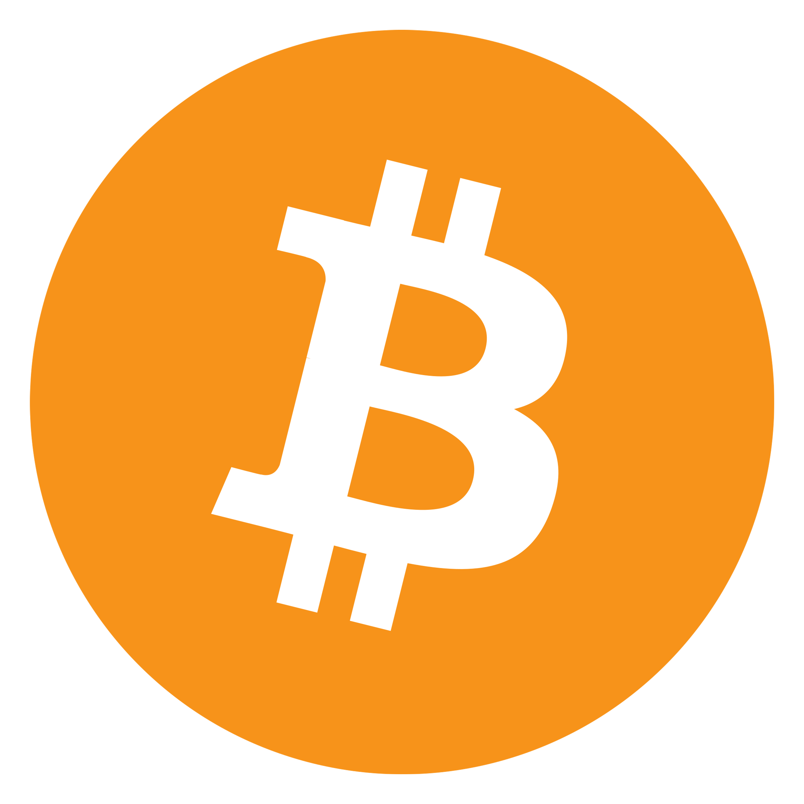 Bitcoin logo on a transparent background
