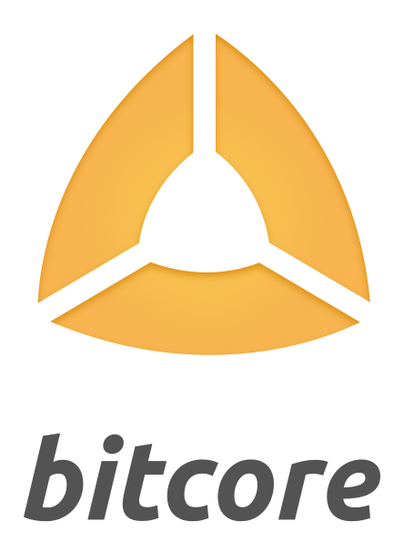 Bitcore logo, horizontal version, on a transparent background