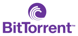 Bittorrent logo, horizontal version, on a transparent background