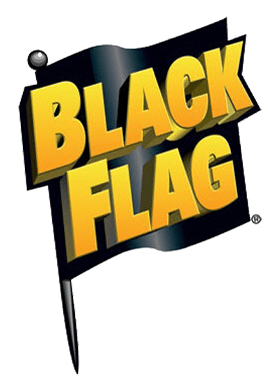 Logo de Black Flag, versión horizontal, sobre fondo transparente