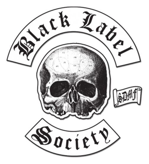 Black Label Society logo, monochrome icon version, on a transparent background