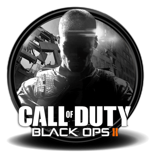 Black Ops 2 のロゴ、ブラック アイコンバージョン（背景透過）