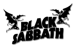 Black Sabbath logo, black version, on a transparent background