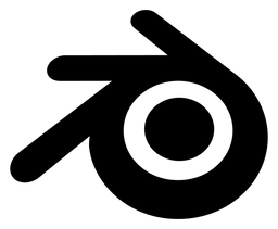 Blender logo, black icon version, on a transparent background