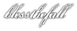 Blessthefall logo, monochrome wordmark version, on a transparent background