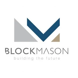 Blockmason logo, white icon version, on a transparent background