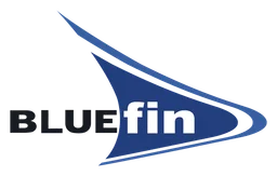 Bluefin logo, horizontal version, on a transparent background