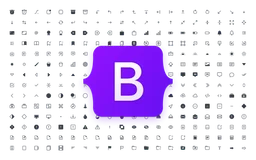 Bootstrap logo, horizontal version, on a transparent background