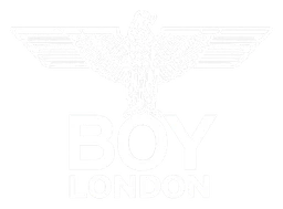 Boy London logo, white version, on a transparent background