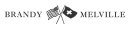 Brandy Melville logo, black wordmark version, on a transparent background