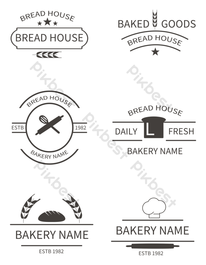 Bread logo, black version, on a transparent background
