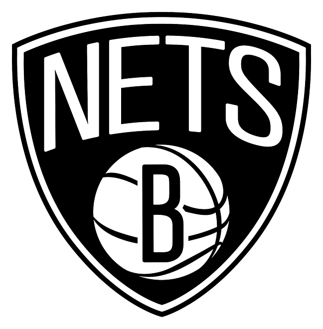 Brooklyn Nets logo, monochrome icon version, on a transparent background
