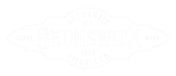 Brunswick logo, white wordmark version, on a transparent background