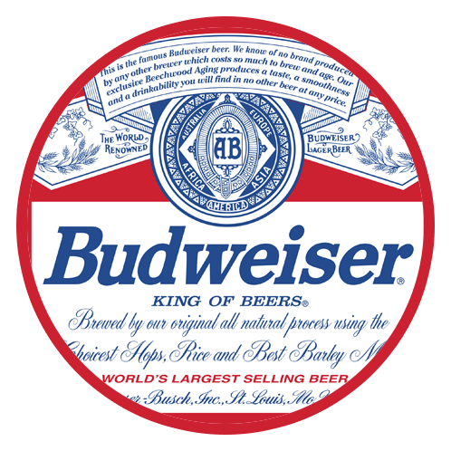 Budweiser logo on a transparent background