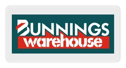 Bunnings Warehouse logo, horizontal version, on a transparent background